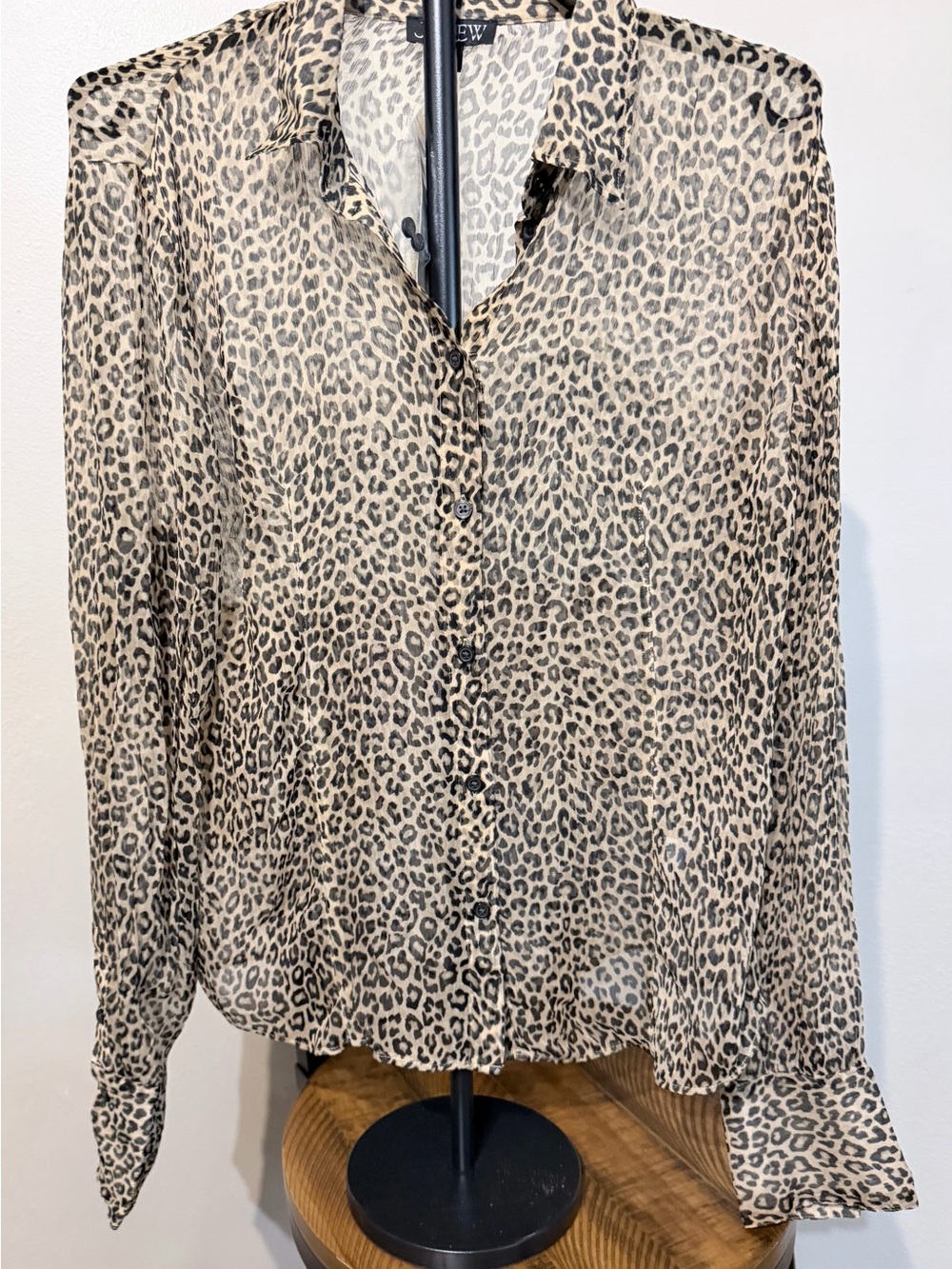J. Crew Women's Leopard Print Button-Up Shirt - Beige/Black